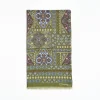Olive Green Tubolar Scarf In Wool And Silk