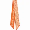 Orange And Beige Silk Twilly