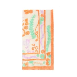 Orange Cotton And Linen Scarf
