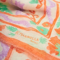 Orange Cotton And Linen Scarf