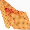 Orange 9 Fold Sartorial Silk Tie Small Flower Pattern
