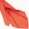 Orange 7 Fold Sartorial Silk Tie - Small Flower Pattern