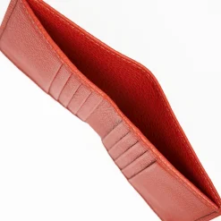 Orange Hammered Leather Small Wallet