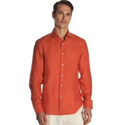 Orange Linen Shirt