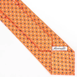 Orange Sartorial Classic Silk Tie - Small Flower Pattern