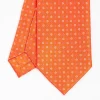 Orange Sartorial Classic Silk Tie - Small Flower Pattern