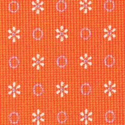 Orange Sartorial Classic Silk Tie - Small Flower Pattern