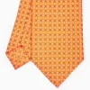 Orange Sartorial Classic Silk Tie - Small Flower Designs