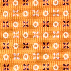 Orange Sartorial Classic Silk Tie - Small Flower Designs