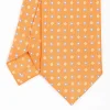 Orange Sartorial 7 Cm Silk Tie - Small Flower Pattern