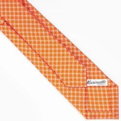 Orange Sartorial 7 Cm Silk Tie - Small Flower Pattern