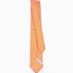 Orange Sartorial 7 Cm Tie - Small Flower Pattern