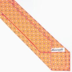 Orange Sartorial 7 Cm Tie - Small Flower Pattern
