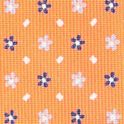 Orange Sartorial 7 Cm Tie - Small Flower Pattern