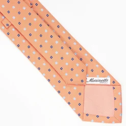 Orange Sartorial Jacquard Silk Tie - Small Flower Designs