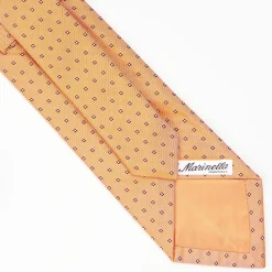 Orange Sartorial Jacquard Silk Tie - Small Flower Designs