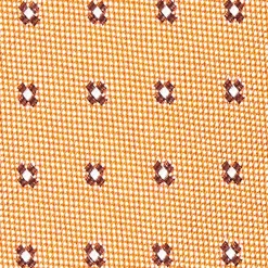 Orange Sartorial Jacquard Silk Tie - Small Flower Designs
