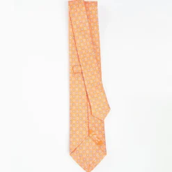 Orange Silk And Orange Fiber Tie