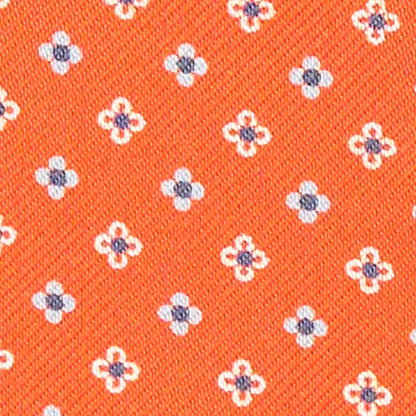 Orange Silk Ascot Tie - Small Flower Designs