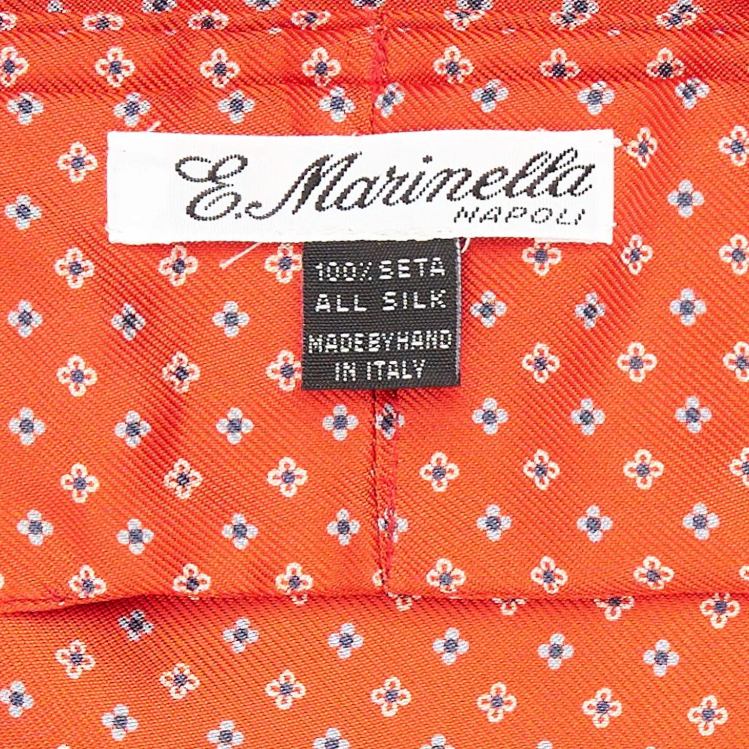Orange Silk Ascot Tie - Small Flower Designs
