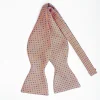 Orange Silk Bowtie To Self-Tie - Small Flower Pattern