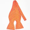 Orange Silk Bowtie To Self-Tie Small Flower Pattern