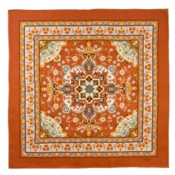 Orange Silk Scarf 90 - Mediterranean Vibes