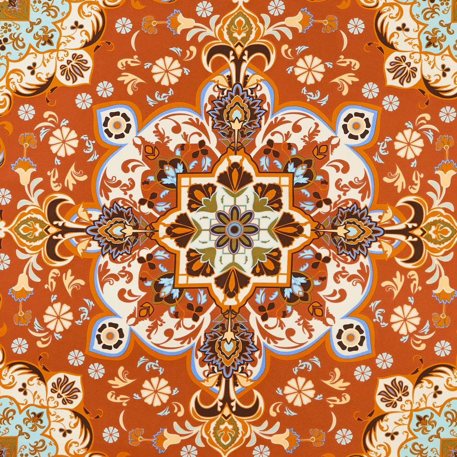 Orange Silk Scarf 90 - Mediterranean Vibes