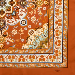 Orange Silk Scarf 90 - Mediterranean Vibes