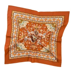 Orange Silk Scarf 90 - Mediterranean Vibes