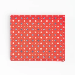 Orange Small Wallet In Silk And Leather