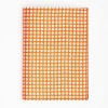 Orange Vertical Wallet In Silk And Leather