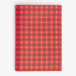 Orange Vertical Wallet In Silk And Leather