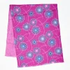 Pink And Fuchsia Wool And Silk Scarf - Floral Pattern
