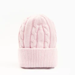 Pink Cashmere Braid Beanie