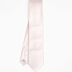 Pink Cerimonial Silk Satin Tie Small Polka Dot Pattern