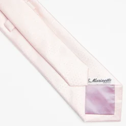 Pink Cerimonial Silk Satin Tie Small Polka Dot Pattern