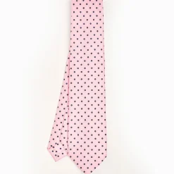 Pink 9 Fold Sartorial Silk Tie Small Flower Pattern