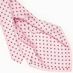 Pink 5 Fold Sartorial Silk Tie - Small Flower Pattern