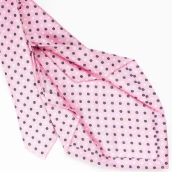 Pink 5 Fold Sartorial Silk Tie - Small Flower Pattern