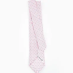 Pink 7 Fold Sartorial Silk Tie - Small Flower Pattern