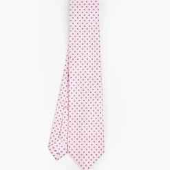 Pink 5 Fold Sartorial Silk Tie - Small Flower Pattern