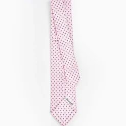 Pink 5 Fold Sartorial Silk Tie - Small Flower Pattern