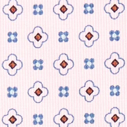 Pink 5 Fold Sartorial Silk Tie - Small Flower Pattern