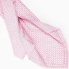 Pink 5 Fold Sartorial Silk Tie - Small Flower Pattern