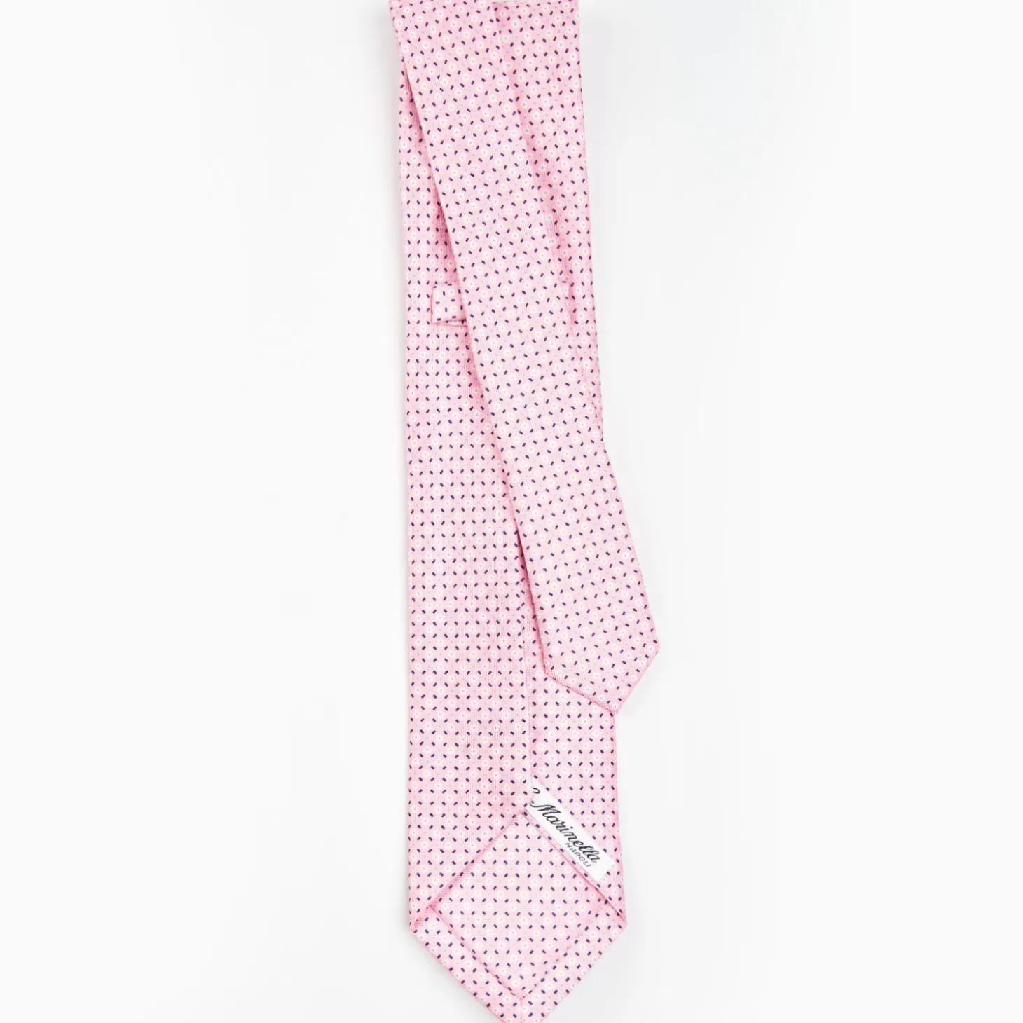 Pink 5 Fold Sartorial Silk Tie - Small Flower Pattern