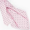 Pink 5 Fold Sartorial Silk Tie - Small Flower Pattern