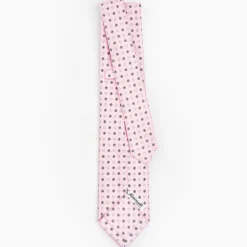Pink 5 Fold Sartorial Silk Tie - Small Flower Pattern