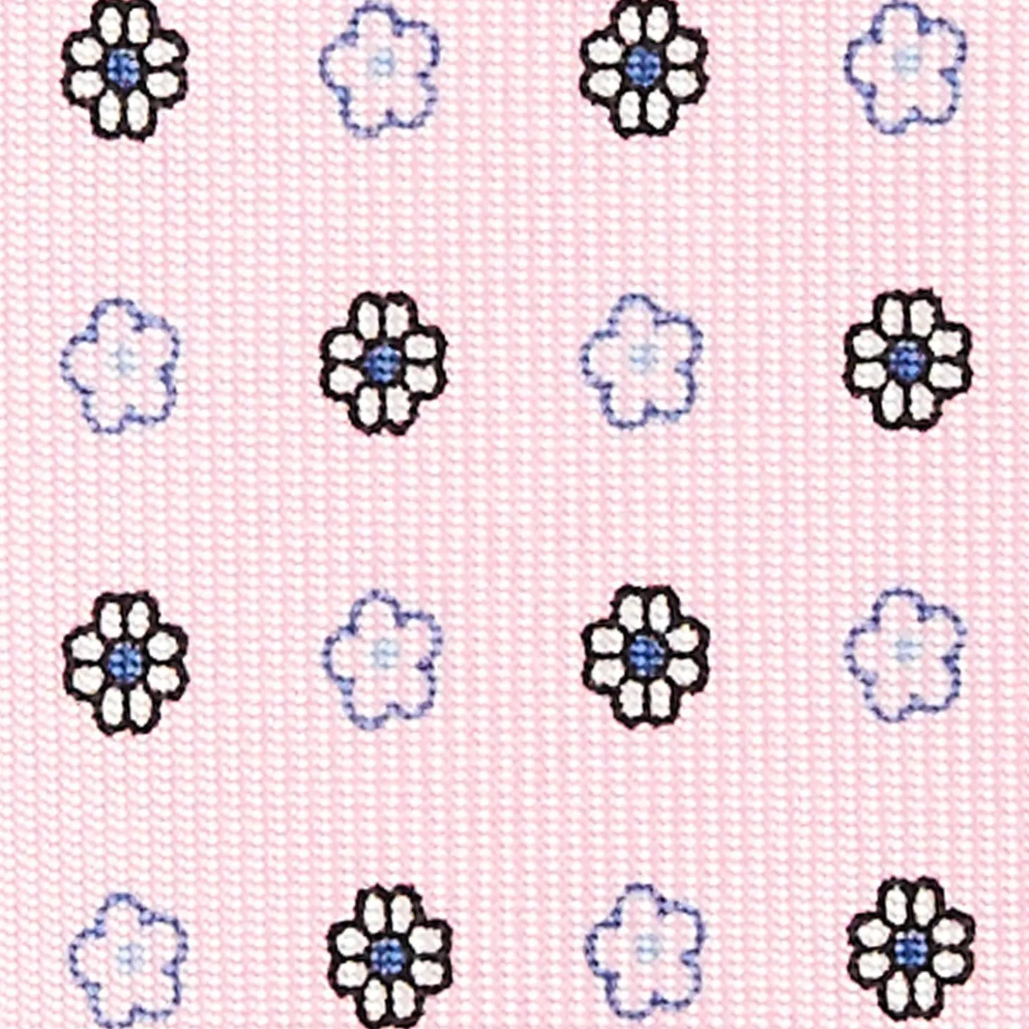 Pink 5 Fold Sartorial Silk Tie - Small Flower Pattern