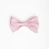 Pink Pre-Knotted Silk Bowtie - Small Geometric Pattern